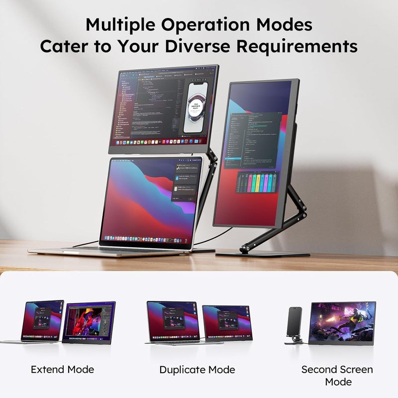 Dopesplay Portable Monitor, 15.6" FHD 1080P IPS Travel Monitor for Laptop, Foldable Stand & Carry Case Included, USB-C Screen Extender for Laptop Mac PC Phone Xbox PS4/5 Switch - Image 5